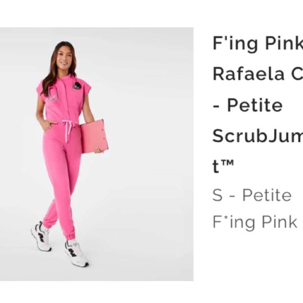 Figs Pink Rafaela Petite Jumpsuit